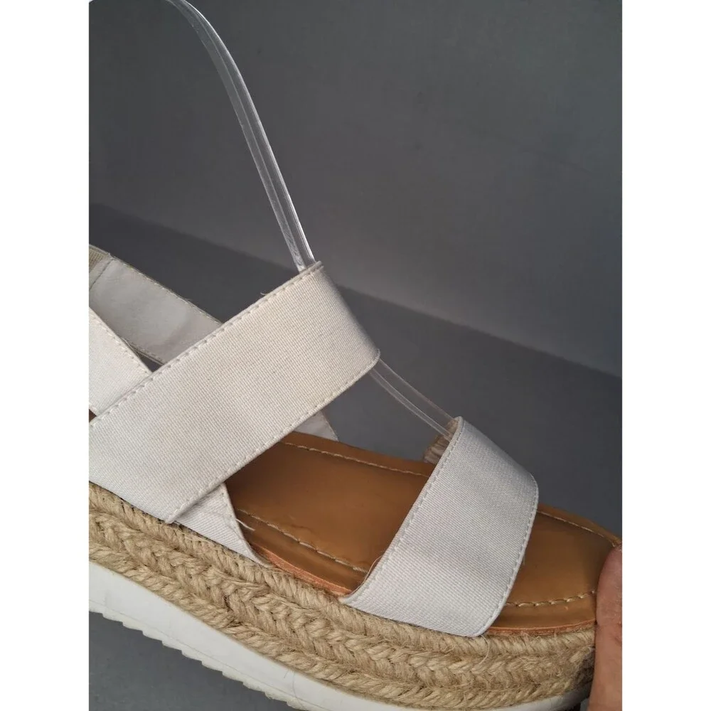 Madden Girl Bowie White Platform Espadrille Sandals Women's Sz 8 Boho Summer